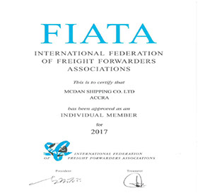 McDan Shipping Company FIATA certification for 2017